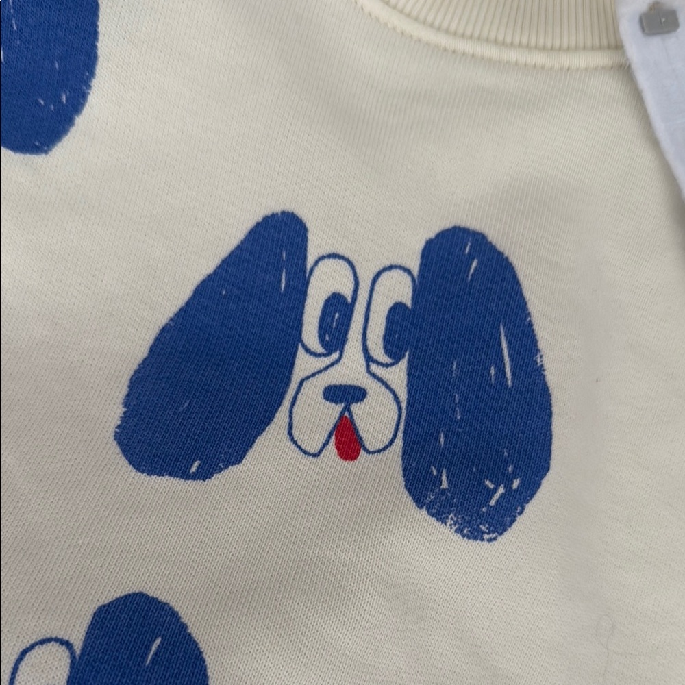 Blue and White Kids Sweat Suit with Dog Print - Picture 3 of 3